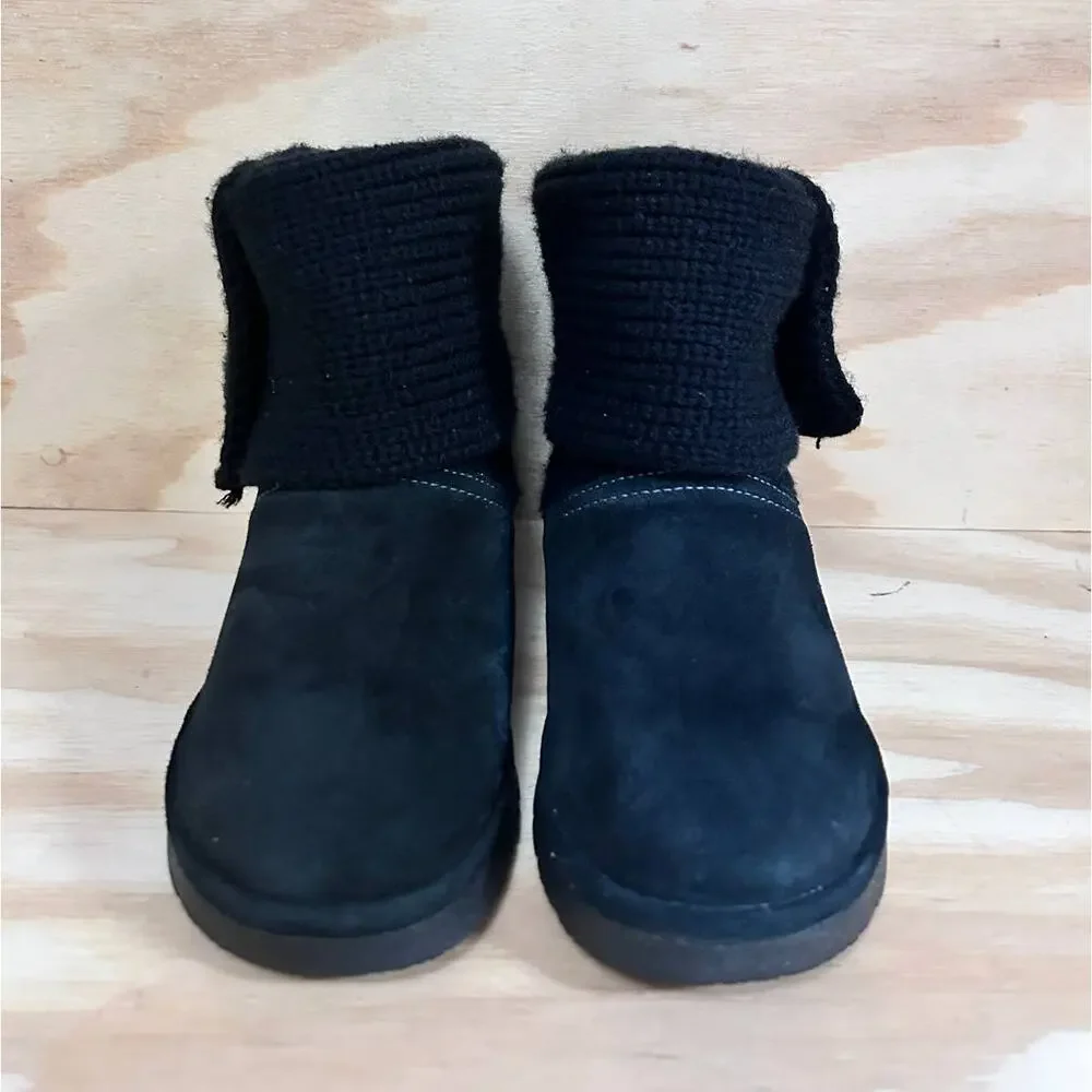 Sporto - Mona Buttons Suede And Knit Sweater - Boots - Black - Women's - 8.5M